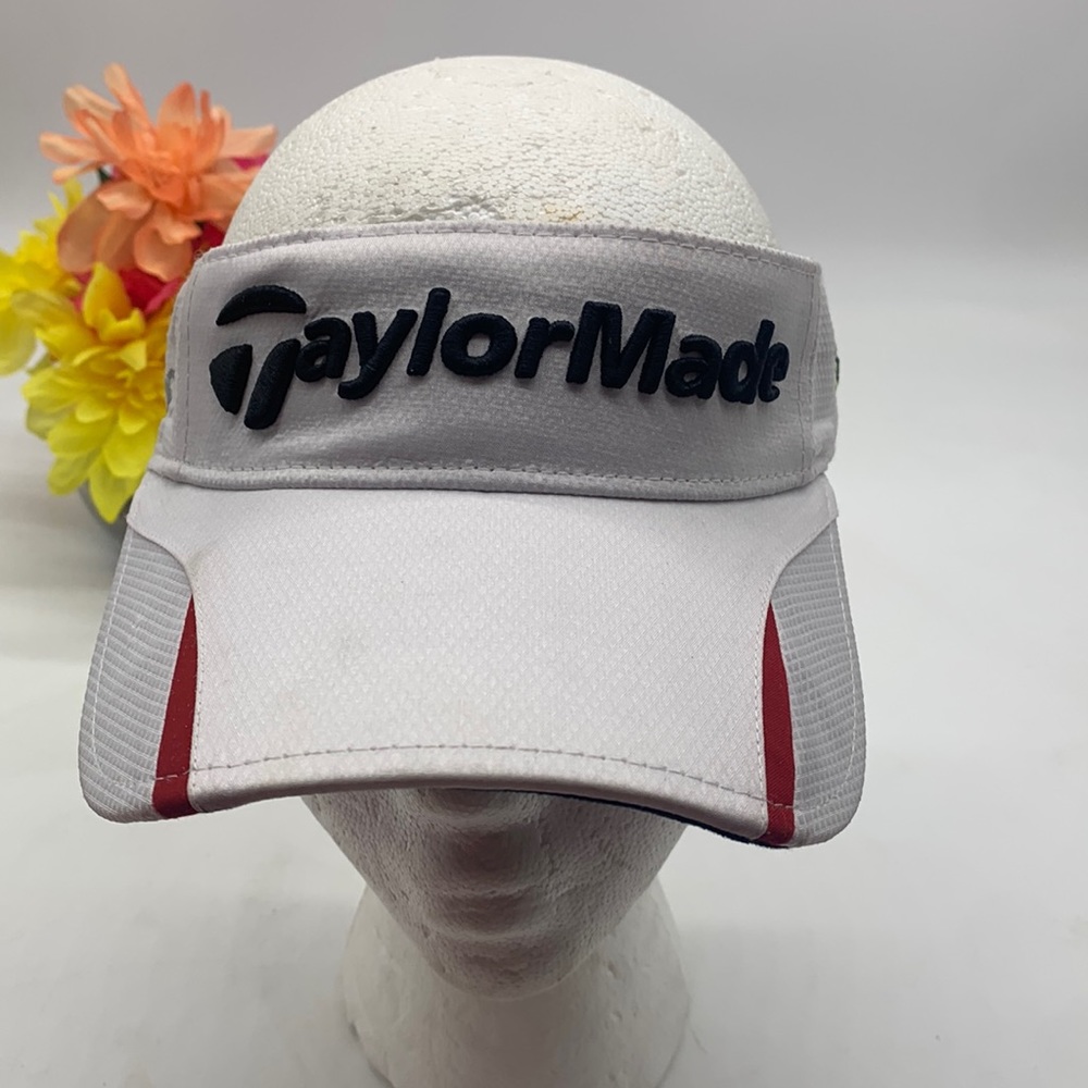 TaylorMade Golf Visor White Red Adjustable HT4347C
